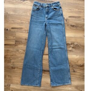 Sézane Women's Wide-Leg High Rise Straight Leg Jeans French Designer FR 38 US 6